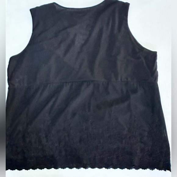 Talbots Womens Black Blouse Shirt Top Lace Size 1X Sleeveless V-Neck NWT - Picture 9 of 14